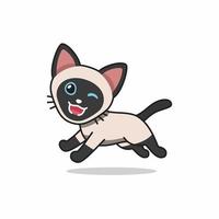 Vector cartoon character siamese cat running