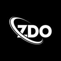 ZDO logo. ZDO letter. ZDO letter logo design. Initials ZDO logo linked with circle and uppercase monogram logo. ZDO typography for technology, business and real estate brand. vector