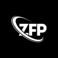 logotipo de ZFP. carta zfp. diseño del logotipo de la letra zfp. logotipo de iniciales zfp vinculado con círculo y logotipo de monograma en mayúsculas. tipografía zfp para tecnología, negocios y marca inmobiliaria. vector