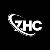 logotipo de zhc. letra zhc. diseño del logotipo de la letra zhc. logotipo de las iniciales zhc vinculado con el círculo y el logotipo del monograma en mayúsculas. tipografía zhc para tecnología, negocios y marca inmobiliaria. vector