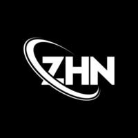 logotipo de Zhn. letra zhn. diseño del logotipo de la letra zhn. logotipo de las iniciales zhn vinculado con el círculo y el logotipo del monograma en mayúsculas. tipografía zhn para tecnología, negocios y marca inmobiliaria. vector