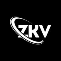 ZKV logo. ZKV letter. ZKV letter logo design. Initials ZKV logo linked with circle and uppercase monogram logo. ZKV typography for technology, business and real estate brand. vector