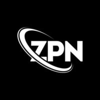 logotipo de zpn. letra zpn. diseño del logotipo de la letra zpn. logotipo de iniciales zpn vinculado con círculo y logotipo de monograma en mayúsculas. tipografía zpn para tecnología, negocios y marca inmobiliaria. vector