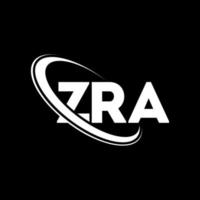 logotipo de zra. letra zra. diseño del logotipo de la letra zra. logotipo de las iniciales zra vinculado con un círculo y un logotipo de monograma en mayúsculas. tipografía zra para tecnología, negocios y marca inmobiliaria. vector