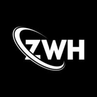 logotipo de zwh. letra zwh. diseño del logotipo de la letra zwh. logotipo de iniciales zwh vinculado con círculo y logotipo de monograma en mayúsculas. tipografía zwh para tecnología, negocios y marca inmobiliaria. vector