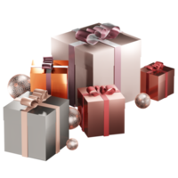 geschenkbox und kristallkugel 3d illustration png