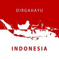 Text Dirgahayu Indonesia and  Indonesia Symbol greeting with red and white background vector