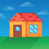 Simple House with Background vector