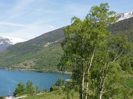 Flam and the aurlandsfjord in norway photo