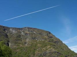 Flam and the aurlandsfjord in norway photo