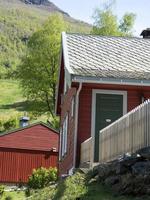 Flam and the aurlandsfjord in norway photo