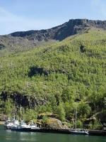 Flam and the aurlandsfjord in norway photo