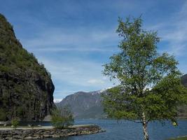 flam y el aurlandsfjord en noruega foto