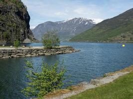 Flam and the aurlandsfjord in norway photo