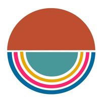 Aesthetic geometric retro shape vector