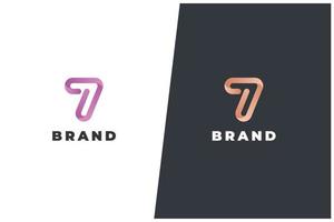 número 7 - diseño de concepto de logotipo de siete vectores