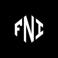 FNI letter logo design with polygon shape. FNI polygon and cube shape logo design. FNI hexagon vector logo template white and black colors. FNI monogram, business and real estate logo.