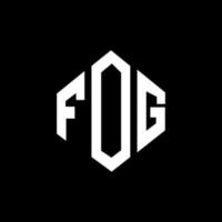 FOG letter logo design with polygon shape. FOG polygon and cube shape logo design. FOG hexagon vector logo template white and black colors. FOG monogram, business and real estate logo.