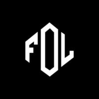 FOL letter logo design with polygon shape. FOL polygon and cube shape logo design. FOL hexagon vector logo template white and black colors. FOL monogram, business and real estate logo.