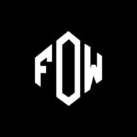 FOW letter logo design with polygon shape. FOW polygon and cube shape logo design. FOW hexagon vector logo template white and black colors. FOW monogram, business and real estate logo.