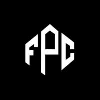 FPC letter logo design with polygon shape. FPC polygon and cube shape logo design. FPC hexagon vector logo template white and black colors. FPC monogram, business and real estate logo.