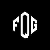 FQG letter logo design with polygon shape. FQG polygon and cube shape logo design. FQG hexagon vector logo template white and black colors. FQG monogram, business and real estate logo.
