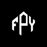 FPY letter logo design with polygon shape. FPY polygon and cube shape logo design. FPY hexagon vector logo template white and black colors. FPY monogram, business and real estate logo.