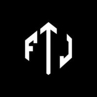 diseño de logotipo de letra ftj con forma de polígono. ftj polígono y diseño de logotipo en forma de cubo. ftj hexágono vector logo plantilla colores blanco y negro. monograma ftj, logotipo empresarial y inmobiliario.