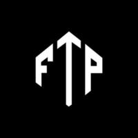 diseño de logotipo de letra ftp con forma de polígono. ftp polígono y diseño de logotipo en forma de cubo. ftp hexágono vector logo plantilla colores blanco y negro. monograma ftp, logotipo empresarial y inmobiliario.