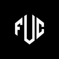 FUC letter logo design with polygon shape. FUC polygon and cube shape logo design. FUC hexagon vector logo template white and black colors. FUC monogram, business and real estate logo.