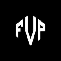 FVP letter logo design with polygon shape. FVP polygon and cube shape logo design. FVP hexagon vector logo template white and black colors. FVP monogram, business and real estate logo.