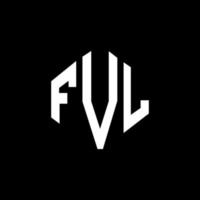 FVL letter logo design with polygon shape. FVL polygon and cube shape logo design. FVL hexagon vector logo template white and black colors. FVL monogram, business and real estate logo.