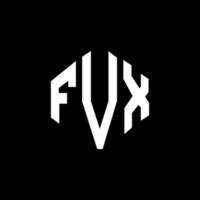 FVX letter logo design with polygon shape. FVX polygon and cube shape logo design. FVX hexagon vector logo template white and black colors. FVX monogram, business and real estate logo.