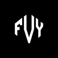 diseño de logotipo de letra fvy con forma de polígono. diseño de logotipo en forma de cubo y polígono fvy. fvy hexágono vector logo plantilla colores blanco y negro. monograma fvy, logo comercial e inmobiliario.