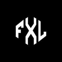 FXL letter logo design with polygon shape. FXL polygon and cube shape logo design. FXL hexagon vector logo template white and black colors. FXL monogram, business and real estate logo.