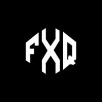 FXQ letter logo design with polygon shape. FXQ polygon and cube shape logo design. FXQ hexagon vector logo template white and black colors. FXQ monogram, business and real estate logo.