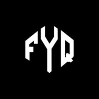 diseño de logotipo de letra fyq con forma de polígono. diseño de logotipo en forma de cubo y polígono fyq. fyq hexágono vector logo plantilla colores blanco y negro. Monograma fyq, logotipo empresarial y inmobiliario.