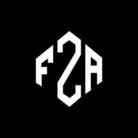 diseño de logotipo de letra fza con forma de polígono. diseño de logotipo en forma de cubo y polígono fza. fza hexágono vector logo plantilla colores blanco y negro. monograma fza, logotipo empresarial y inmobiliario.