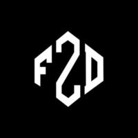 FZD letter logo design with polygon shape. FZD polygon and cube shape logo design. FZD hexagon vector logo template white and black colors. FZD monogram, business and real estate logo.