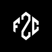 FZC letter logo design with polygon shape. FZC polygon and cube shape logo design. FZC hexagon vector logo template white and black colors. FZC monogram, business and real estate logo.