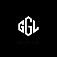 GGL letter logo design with polygon shape. GGL polygon and cube shape logo design. GGL hexagon vector logo template white and black colors. GGL monogram, business and real estate logo.