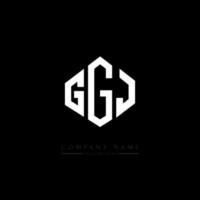 GGJ letter logo design with polygon shape. GGJ polygon and cube shape logo design. GGJ hexagon vector logo template white and black colors. GGJ monogram, business and real estate logo.