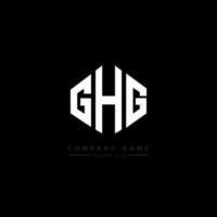 diseño de logotipo de letra ghg con forma de polígono. diseño de logotipo en forma de cubo y polígono ghg. ghg hexágono vector logo plantilla colores blanco y negro. monograma de ghg, logotipo comercial y inmobiliario.
