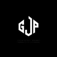 GJP letter logo design with polygon shape. GJP polygon and cube shape logo design. GJP hexagon vector logo template white and black colors. GJP monogram, business and real estate logo.