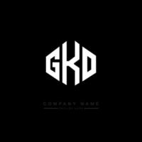 GKO letter logo design with polygon shape. GKO polygon and cube shape logo design. GKO hexagon vector logo template white and black colors. GKO monogram, business and real estate logo.