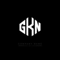 GKN letter logo design with polygon shape. GKN polygon and cube shape logo design. GKN hexagon vector logo template white and black colors. GKN monogram, business and real estate logo.