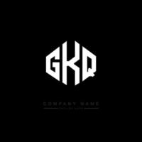 diseño de logotipo de letra gkq con forma de polígono. gkq polígono y diseño de logotipo en forma de cubo. gkq hexágono vector logo plantilla colores blanco y negro. monograma gkq, logotipo comercial e inmobiliario.