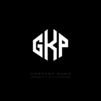 GKP letter logo design with polygon shape. GKP polygon and cube shape logo design. GKP hexagon vector logo template white and black colors. GKP monogram, business and real estate logo.
