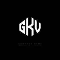 GKV letter logo design with polygon shape. GKV polygon and cube shape logo design. GKV hexagon vector logo template white and black colors. GKV monogram, business and real estate logo.