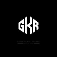 GKR letter logo design with polygon shape. GKR polygon and cube shape logo design. GKR hexagon vector logo template white and black colors. GKR monogram, business and real estate logo.